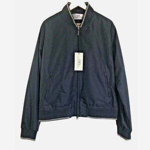 ALESSANDRO ALBANESE XL Windbreaker Waterproof Jacket NWT Navy Blue Mens